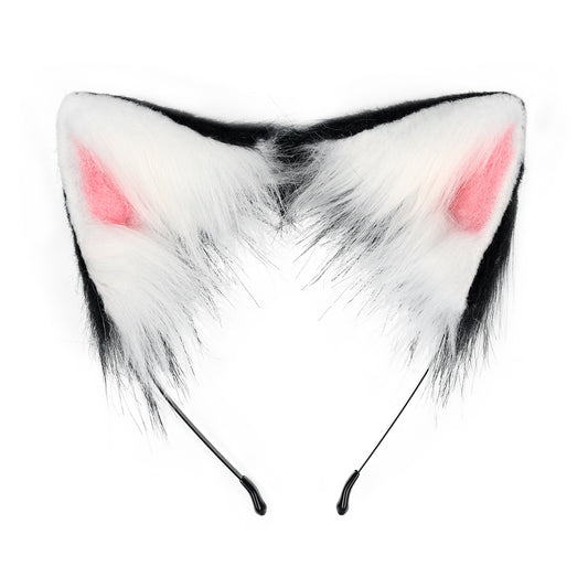 Cat Fox Wolf Ears Cosplay Long Fur Hair Headband Wolf Animal Anime Halloween Cosplay Costume for Girls